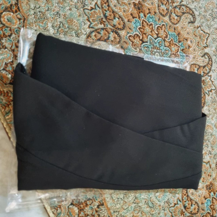 هدشال ساده دوپیله مشکی جنس خوب کرپ ژورژت مجلسی