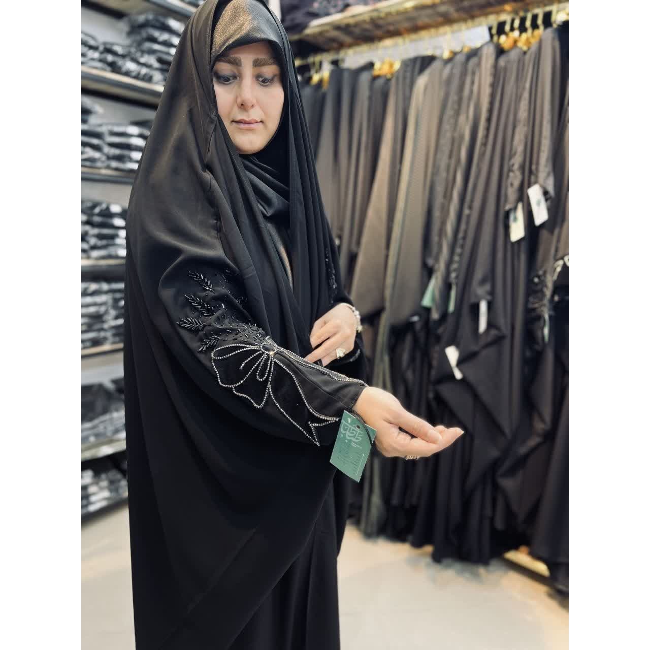 چادر جده مشکی مدل پانیز